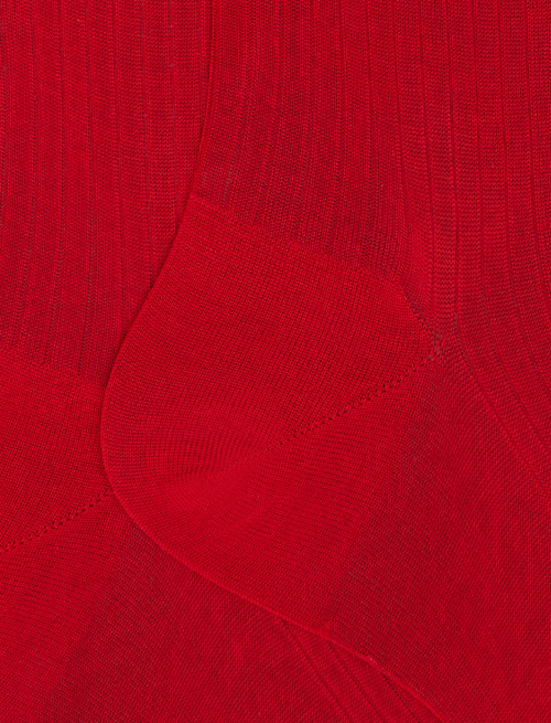 Men's long plain red ribbed cotton socks - Man | Gallo 1927 - Official Online Shop