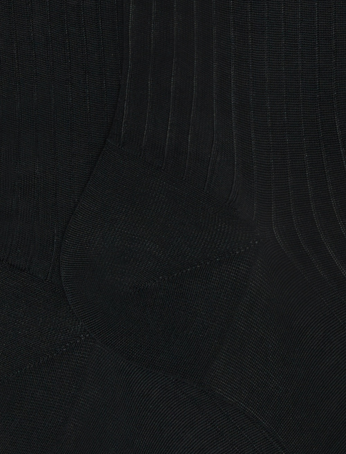 Men's short black ribbed cotton socks - Short | Gallo 1927 - Official Online Shop