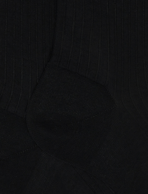 Men's short black ribbed cotton socks - Short | Gallo 1927 - Official Online Shop