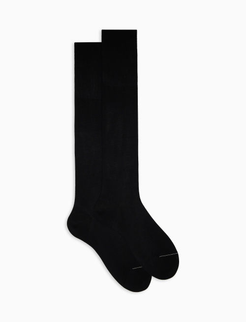 Men's long plain black cotton socks - The Classics | Gallo 1927 - Official Online Shop