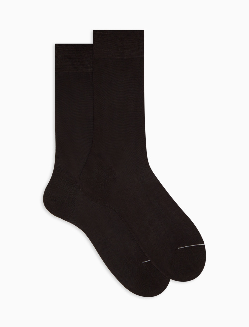 Men's short plain brown cotton socks - The Classics | Gallo 1927 - Official Online Shop