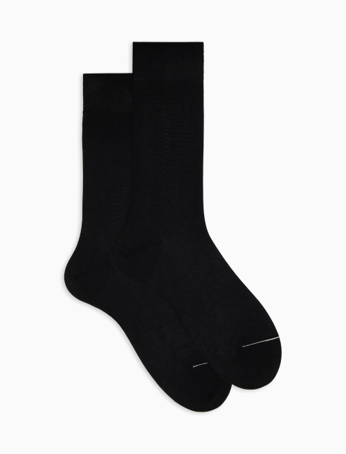 Men's short plain black cotton socks - The Classics | Gallo 1927 - Official Online Shop