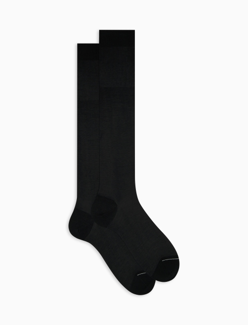 Men's plain cotton long socks grey - Man | Gallo 1927 - Official Online Shop
