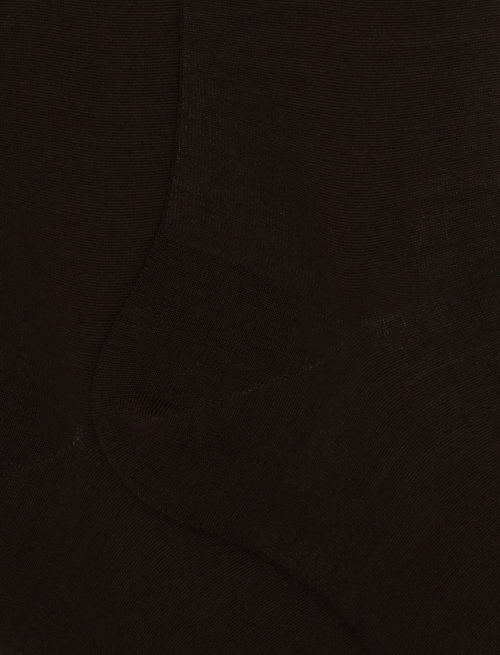 Men's long plain brown wool socks - Long | Gallo 1927 - Official Online Shop