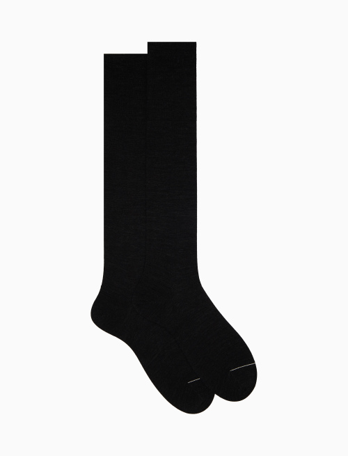 Men's long plain charcoal grey wool socks - The Classics | Gallo 1927 - Official Online Shop