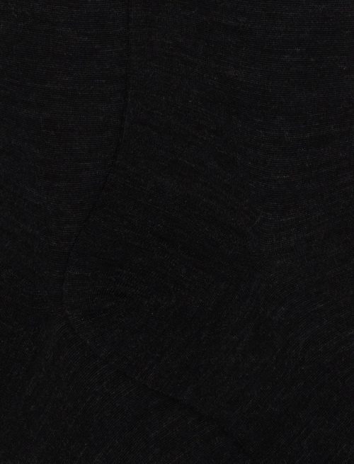 Men's long plain charcoal grey wool socks - Long | Gallo 1927 - Official Online Shop