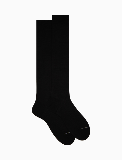 Men's long plain black wool socks - The Classics | Gallo 1927 - Official Online Shop