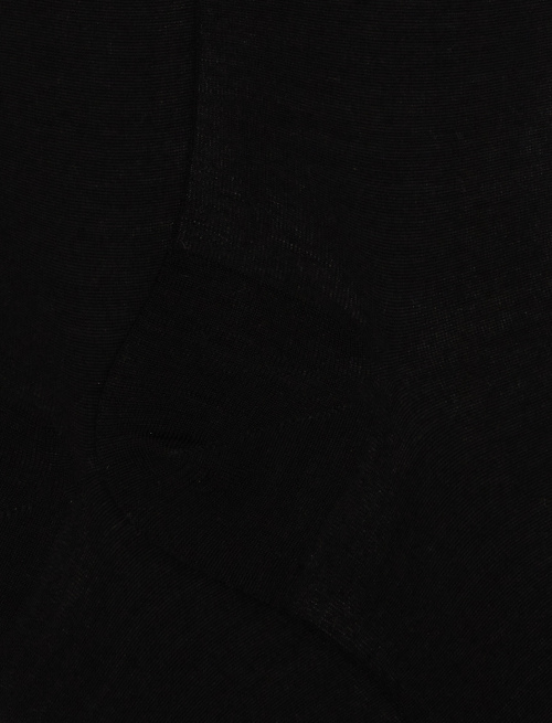 Men's long plain black wool socks - Long | Gallo 1927 - Official Online Shop
