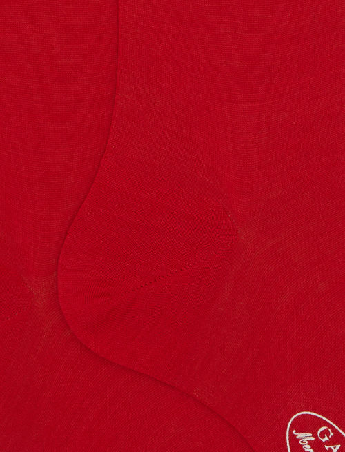 Men's long plain red wool socks - Long | Gallo 1927 - Official Online Shop