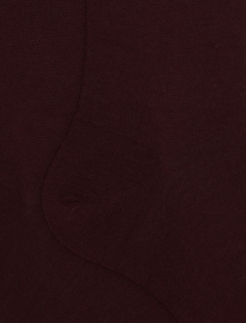 Men's long plain burgundy wool socks - Long | Gallo 1927 - Official Online Shop
