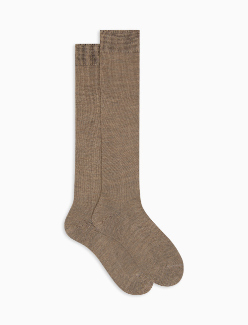 Women's long plain glacé socks in wool, silk and cashmere - The Essentials | Gallo 1927 - Official Online Shop