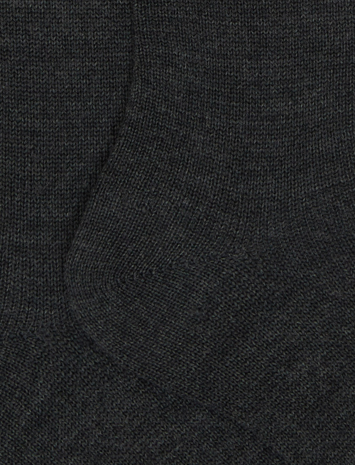 Women's long plain charcoal grey socks in wool, silk and cashmere - Long | Gallo 1927 - Official Online Shop