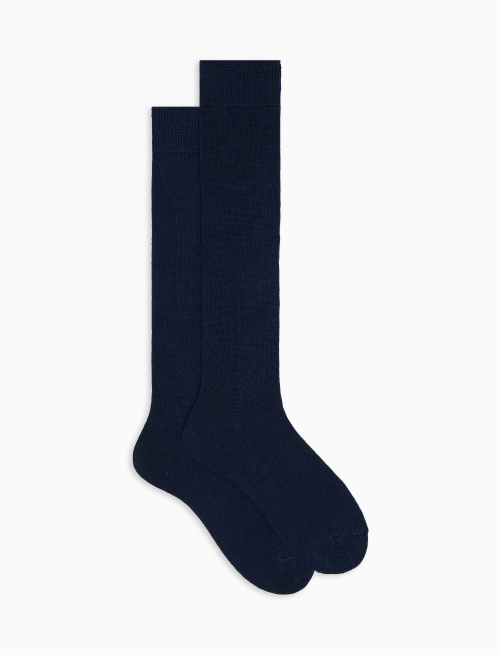 Women's long plain royal socks in wool, silk and cashmere - Best Seller | Gallo 1927 - Official Online Shop