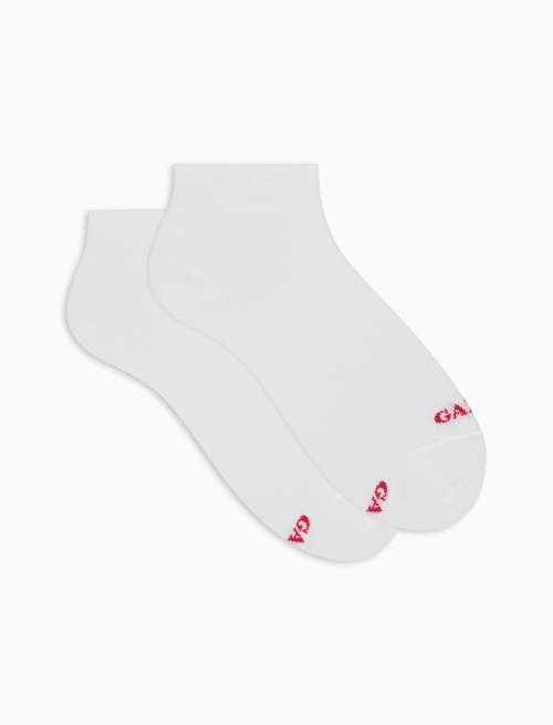 Women's plain white cotton ankle socks - Invisible | Gallo 1927 - Official Online Shop