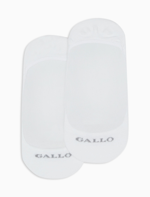 Women's plain white cotton invisible socks | Gallo 1927 - Official Online Shop