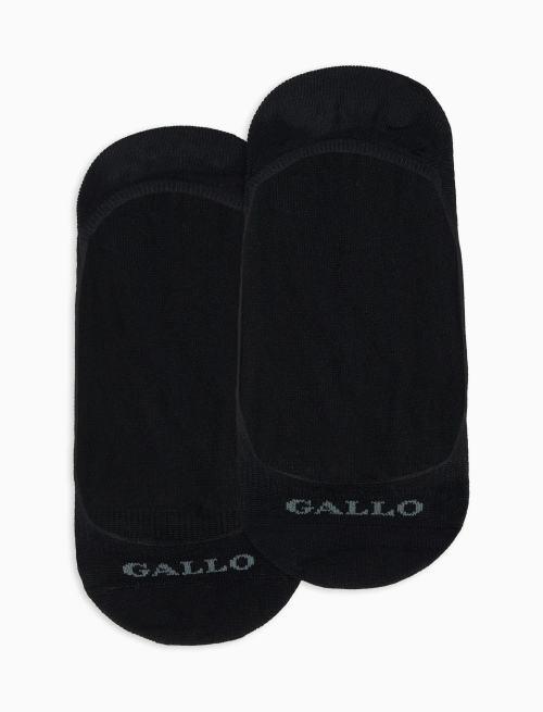 Women's plain black cotton invisible socks | Gallo 1927 - Official Online Shop