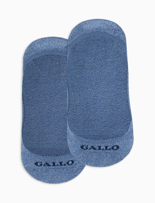 Women's plain denim blue cotton invisible socks - Socks | Gallo 1927 - Official Online Shop