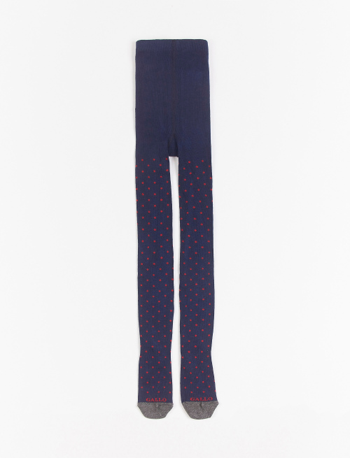 Kids' royal blue cotton tights with polka dots - Tights | Gallo 1927 - Official Online Shop