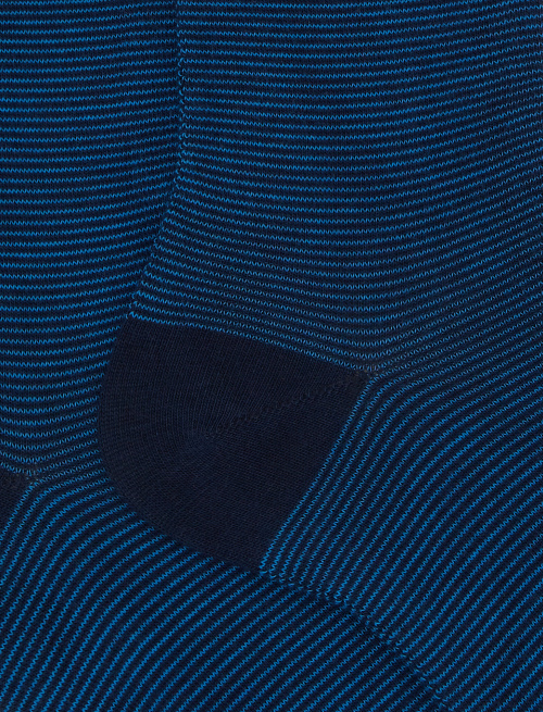 Calze corte donna cotone azzurro righine bicolore - Love Dogs | Gallo 1927 - Official Online Shop