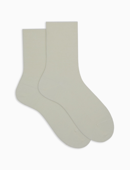 Women's short ribbed plain white wool socks - Special Selection | Gallo 1927 - Official Online Shop