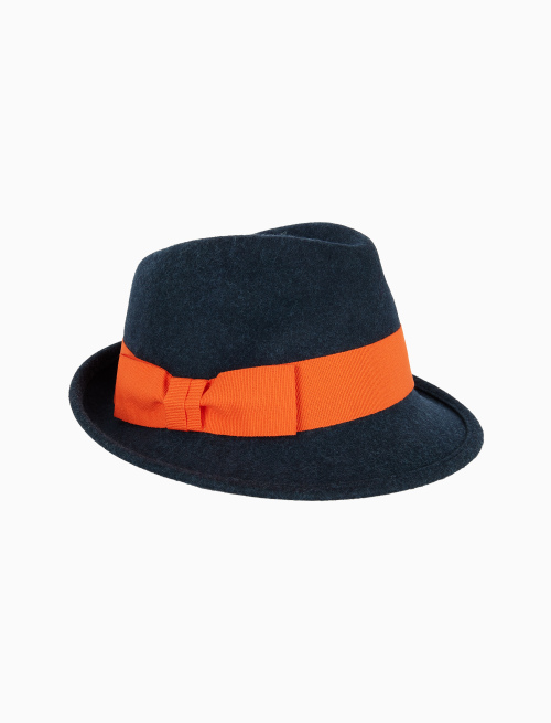 Women's plain navy blue felt hat - Hats | Gallo 1927 - Official Online Shop
