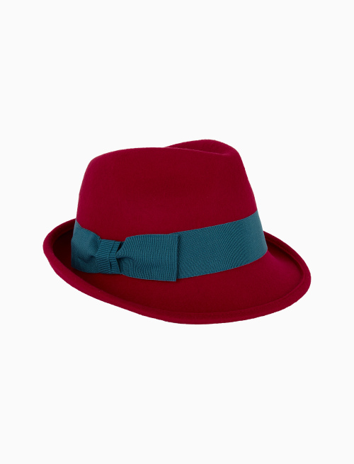 Women's plain burgundy felt hat - Hats | Gallo 1927 - Official Online Shop