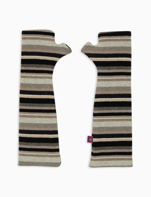 Guanto senza dita donna pile nero righe multicolor - Altro | Gallo 1927 - Official Online Shop