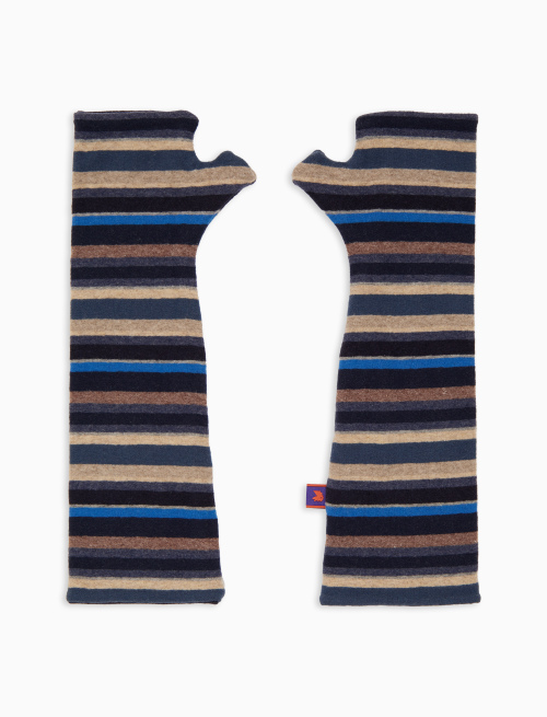 Guanto senza dita donna pile blu righe multicolor - Altro | Gallo 1927 - Official Online Shop