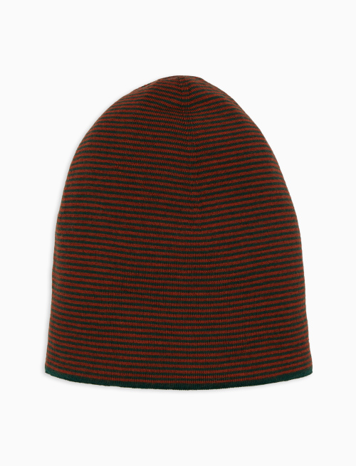 Men's green virgin wool beanie with Windsor stripes - New in | Gallo 1927 - Official Online Shop