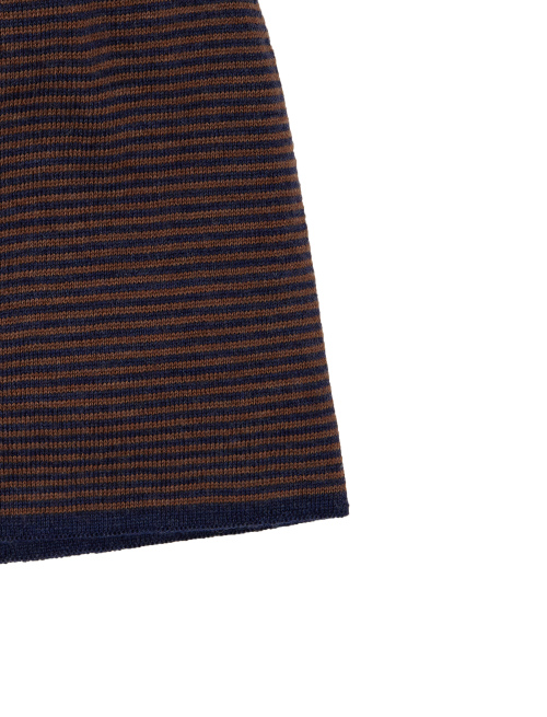 Men's blue virgin wool beanie with Windsor stripes - Windsor | Gallo 1927 - Official Online Shop