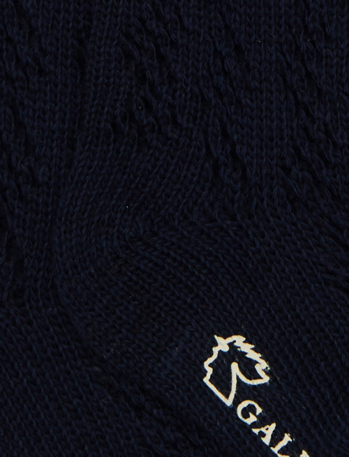 Calze lunghe traforate bambino cotone tinta unita blu - Lunghe | Gallo 1927 - Official Online Shop