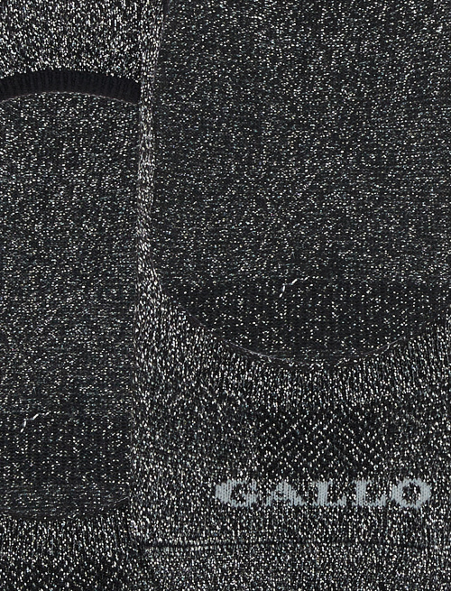 Women's plain black cotton invisible socks with lurex - The SS Edition | Gallo 1927 - Official Online Shop
