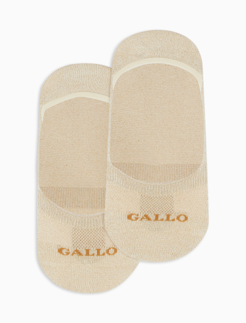 Women's plain gold cotton invisible socks with lurex | Gallo 1927 - Official Online Shop