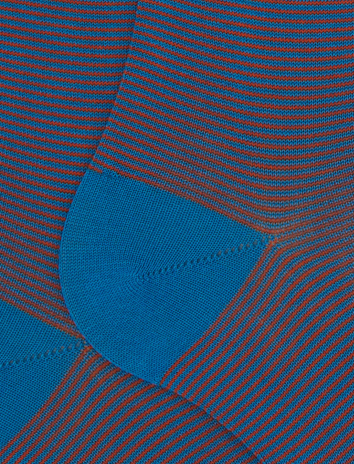 Calze lunghe uomo cotone righina sottilissima azzurro - Saldi | Gallo 1927 - Official Online Shop