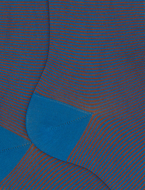 Calze corte uomo cotone righina sottilissima azzurro - Saldi | Gallo 1927 - Official Online Shop