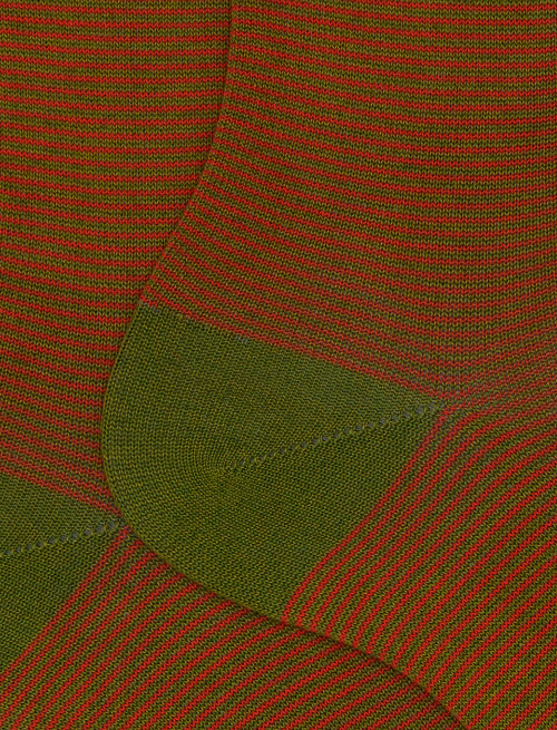 Men's short green pinstriped cotton socks - Short | Gallo 1927 - Official Online Shop