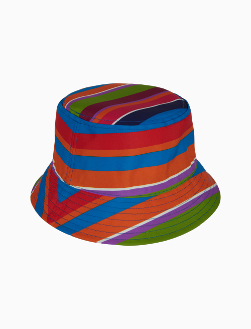 Unisex blue rain hat with multicoloured stripes - Gift ideas | Gallo 1927 - Official Online Shop