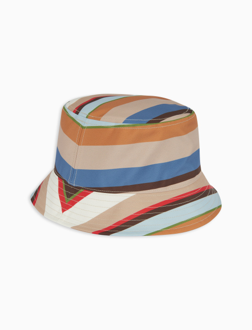 Unisex biscuit polyester rain hat with multicoloured stripes - The SS Edition | Gallo 1927 - Official Online Shop