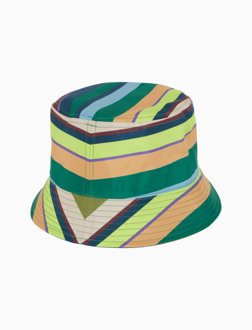 Cappello pioggia unisex righe multicolor verde - Copricapo | Gallo 1927 - Official Online Shop