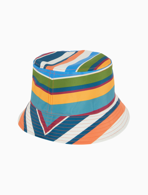 Cappello pioggia unisex righe multicolor bianco - Copricapo | Gallo 1927 - Official Online Shop