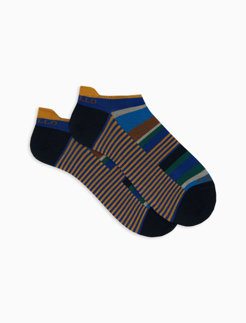 Sneakers uomo cotone righe multicolor e windsor blu - Fantasmini | Gallo 1927 - Official Online Shop