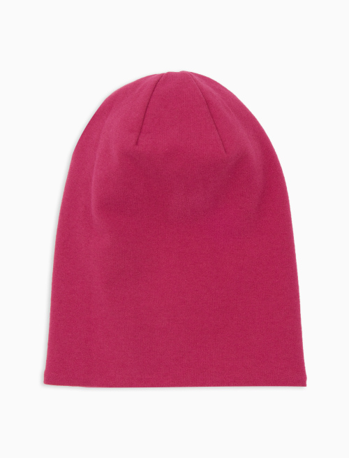 Kids' long purple reversible fleece beanie with multicoloured stripes - Black Friday Kids | Gallo 1927 - Official Online Shop