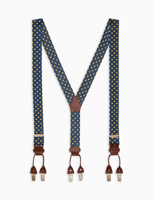 Bretella elastica unisex blu a fantasia pois - Accessori | Gallo 1927 - Official Online Shop