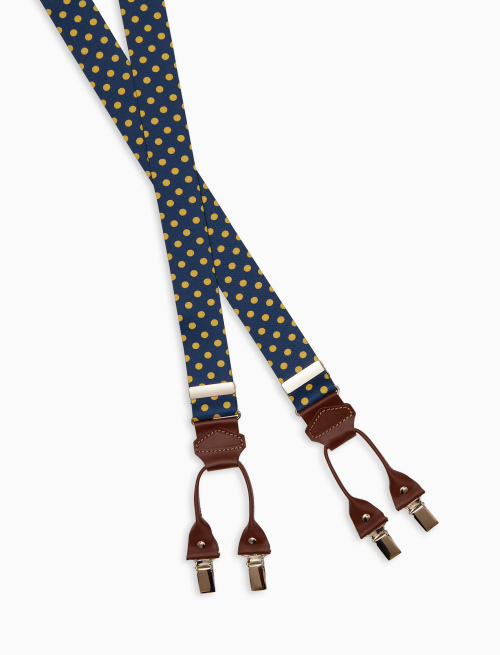 Bretella elastica unisex blu a fantasia pois - Accessori | Gallo 1927 - Official Online Shop
