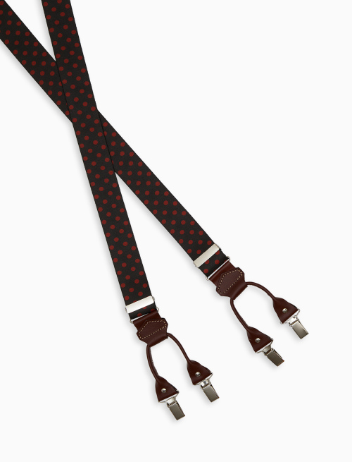 Bretella elastica unisex verde a fantasia pois | Gallo 1927 - Official Online Shop