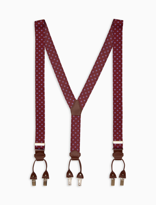 Bretella elastica unisex bordò a fantasia pois - Accessori | Gallo 1927 - Official Online Shop