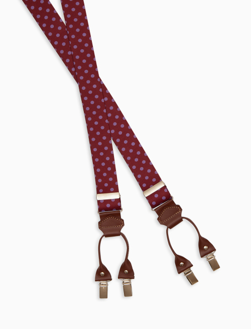 Bretella elastica unisex bordò a fantasia pois - Accessori | Gallo 1927 - Official Online Shop