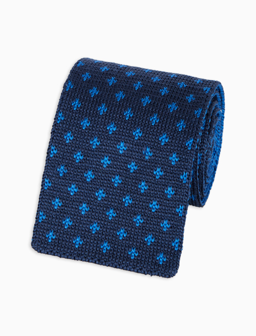 Cravatta uomo seta blu fantasia giglio - Accessori | Gallo 1927 - Official Online Shop