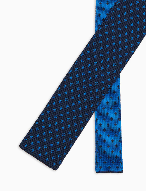 Cravatta uomo seta blu fantasia giglio - Accessori | Gallo 1927 - Official Online Shop