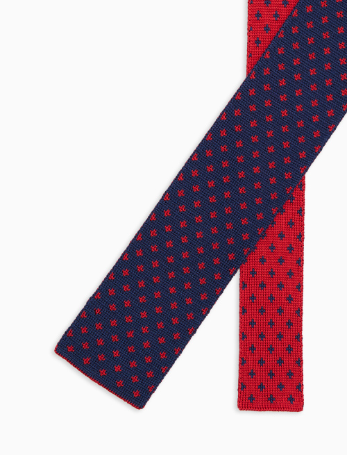 Cravatta uomo seta rossa fantasia giglio - Accessori | Gallo 1927 - Official Online Shop